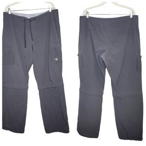 Mountain Hardwear Zip Off Pants Convertible Grey Hiking Pants Cinch Hem Size 14